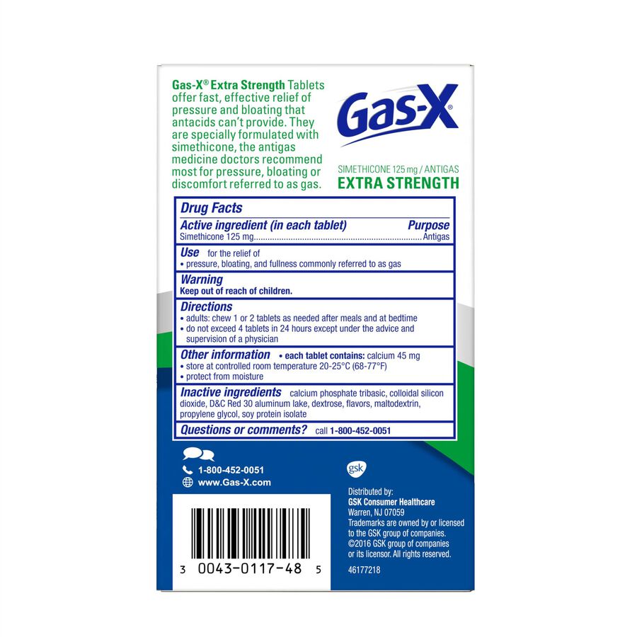 GasX Extra Strength Cherry Chewable Tablet, For Fast Relief From Gas